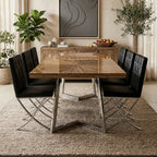 Black Leather Effect Chair with Stainless Steel Cross Legs