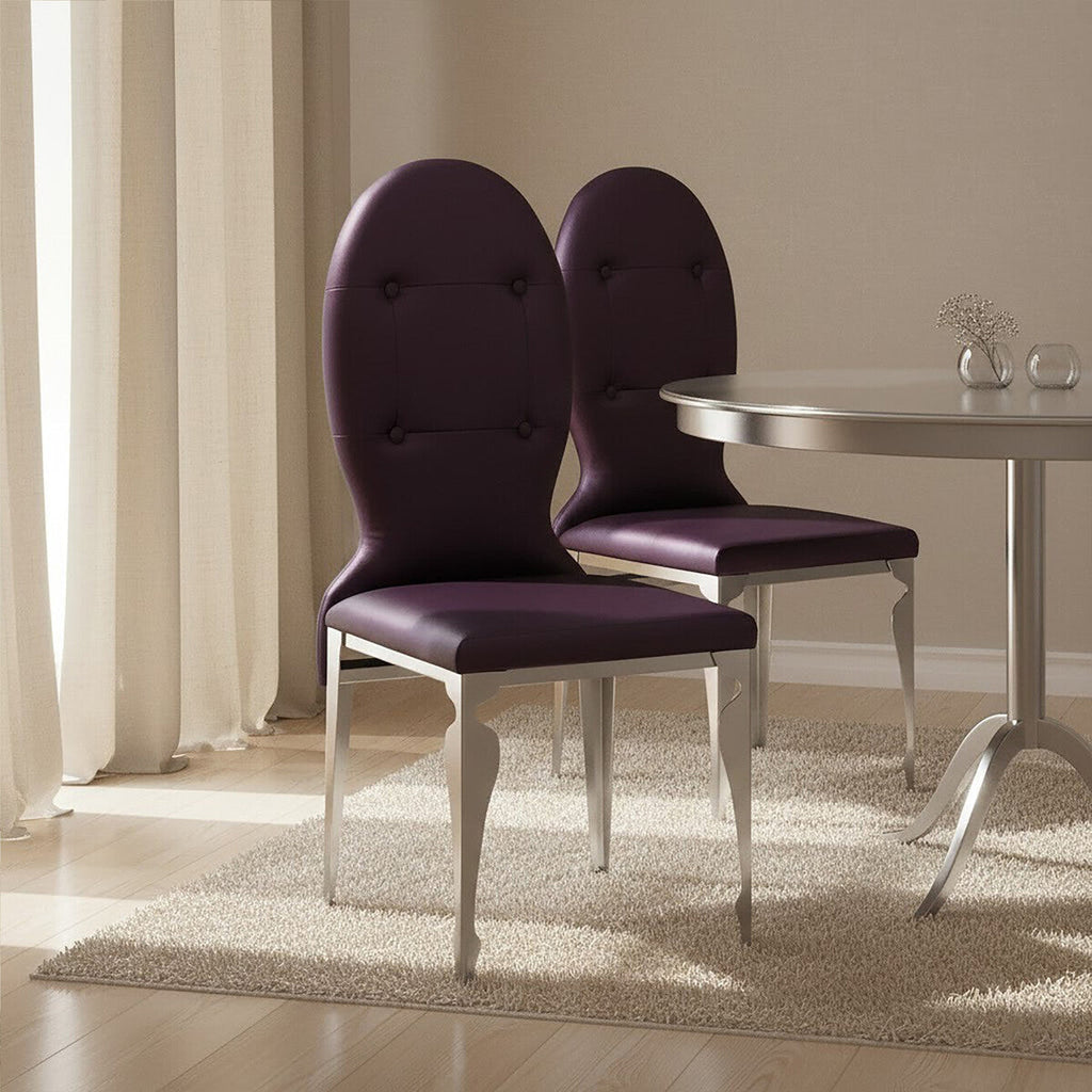 Purple Chair with Stainless Steel Legs