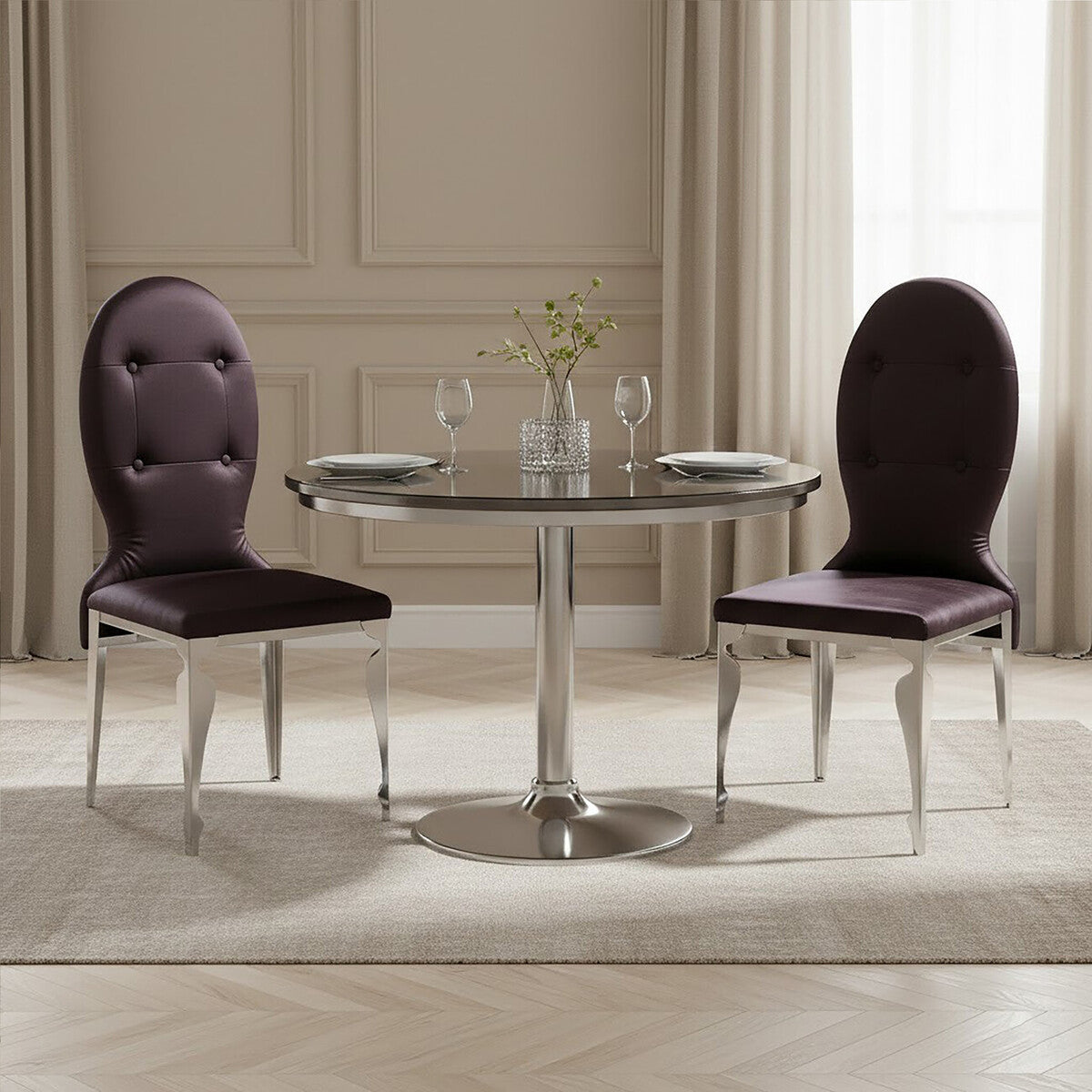 Purple Chair with Stainless Steel Legs