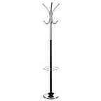 Black and Chrome Floor Standing Coat Stand