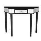 Black and Mirrored 1 Drawer Console Table