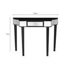 Black and Mirrored 1 Drawer Console Table