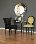 Black and Mirrored 1 Drawer Console Table