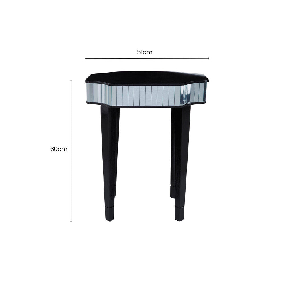 Black and Mirrored Side Table