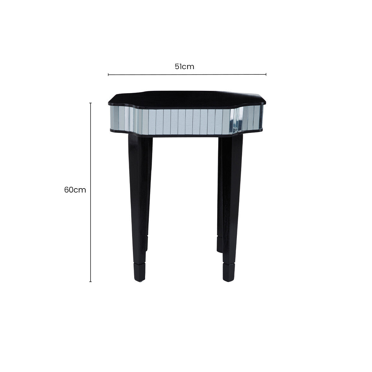 Black and Mirrored Side Table