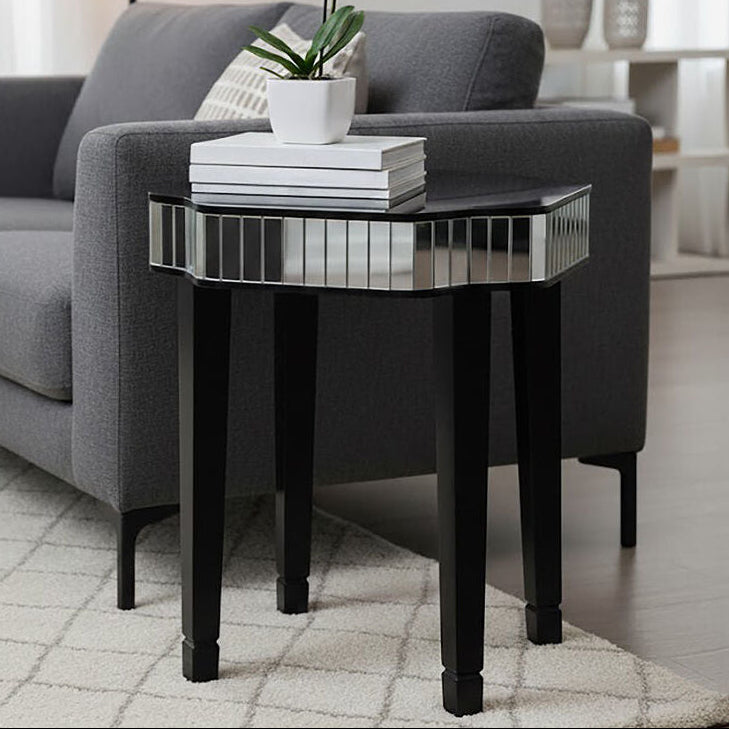 Black and Mirrored Side Table