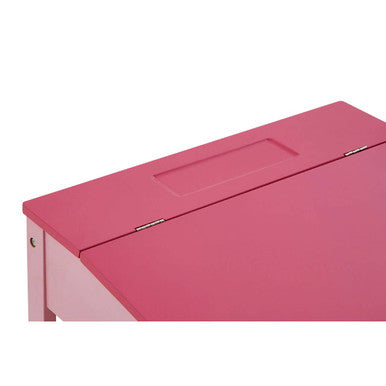 Pink Kids Desk and Stool Set with Storage