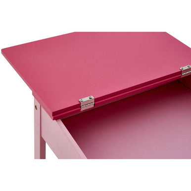 Pink Kids Desk and Stool Set with Storage