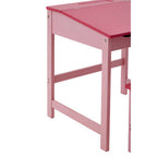 Pink Kids Desk and Stool Set with Storage