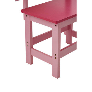 Pink Kids Desk and Stool Set with Storage
