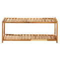 2 Tier Walnut Wood Shoe Rack
