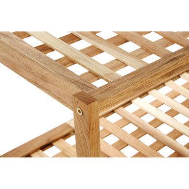 2 Tier Walnut Wood Shoe Rack