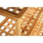 4 Tier Walnut Wood Grid Design Shoe Rack