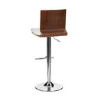 Walnut and White Bar Chair with Square Back