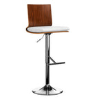 Walnut and White Bar Chair with Square Back
