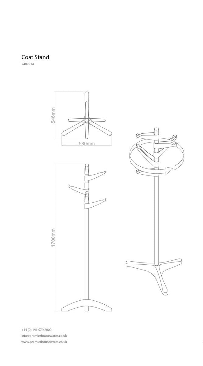 White Steel ABS Coat Stand