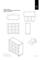 Black Crocodile Leather Effect Mirrored 9 Drawer Cabinet