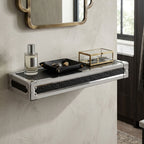 Crocodile Leather Effect Small Wall Shelf