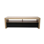 Natural Oak Veneer Coffee Table with 2 Storage Drawers and 1 Shelf