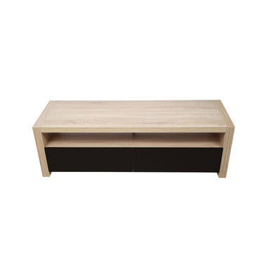 Natural Oak Veneer Coffee Table with 2 Storage Drawers and 1 Shelf
