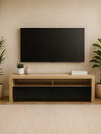 Natural Oak Veneer Coffee Table with 2 Storage Drawers and 1 Shelf