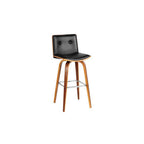 Buttoned Black Leather Effect Bar Chair