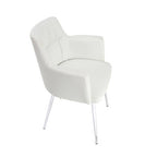 White Leather Effect Dining Chair