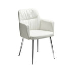 White Leather Effect Dining Chair