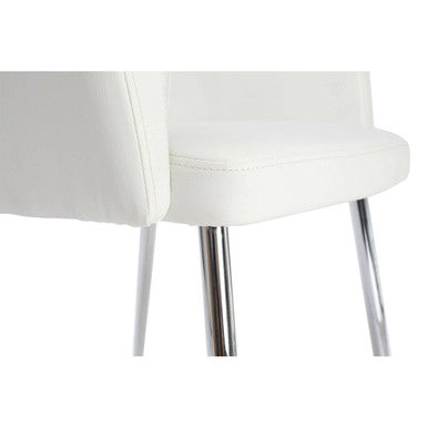 White Leather Effect Dining Chair