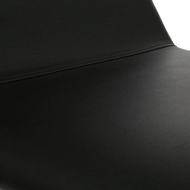 Black Leather Effect Dining Chair with White Legs