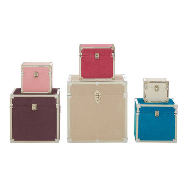 Multicoloured Set of 6 Storage Trunks