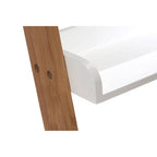 White Gloss and Bamboo 4 Tier Ladder Shelf Unit