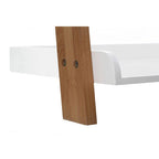 White Gloss and Bamboo 4 Tier Ladder Shelf Unit