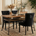 Natural Fir Wood Top Industrial Dining Table with Lower Shelf and Black Metallic Legs