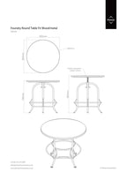 Natural Wooden and Metal Round Bar Table