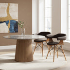 Brown Leather Effect and Beech Wood Chair