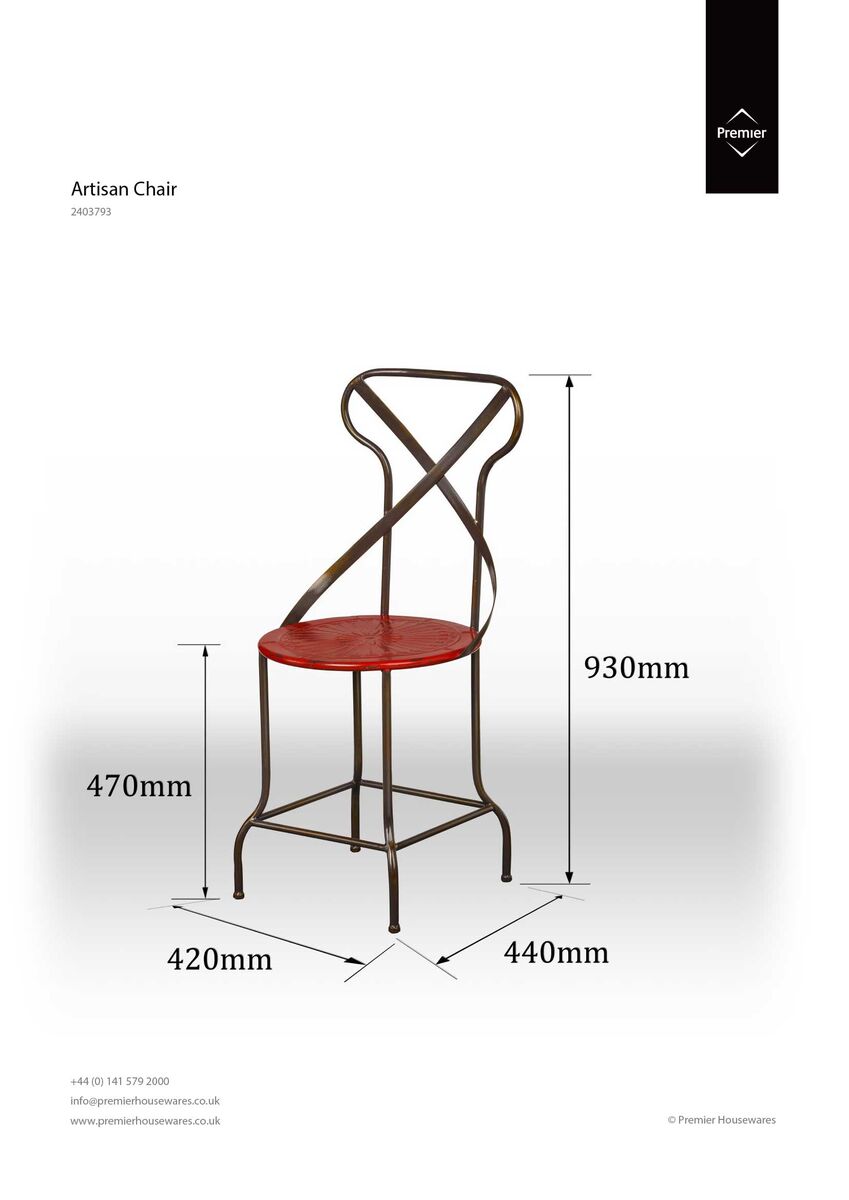 Red Metal Seat Chair