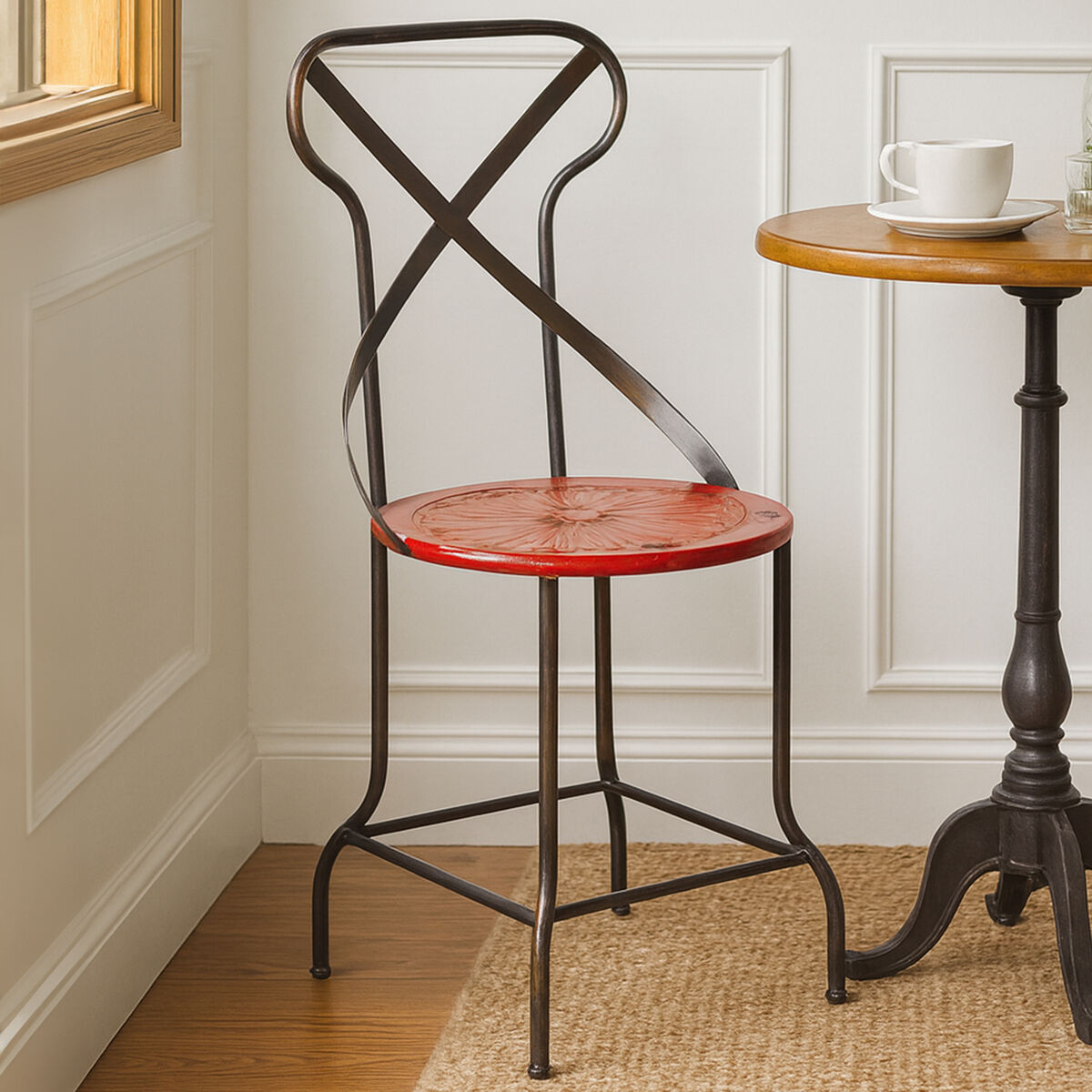 Red Metal Seat Chair