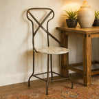 Cream Seat Metal Chair