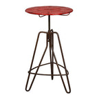 Red Metal Adjustable Bar Table