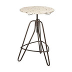 Cream Metal Adjustable Bar Table