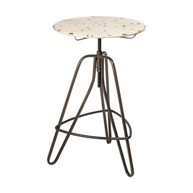 Cream Metal Adjustable Bar Table