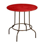 Red Metal Round Dining Table