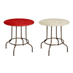 Red Metal Round Dining Table