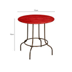Red Metal Round Dining Table