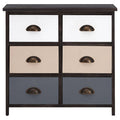 Urban Loft Multi Coloured Wooden 6 Drawer Chest