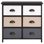 Urban Loft Multi Coloured Wooden 6 Drawer Chest
