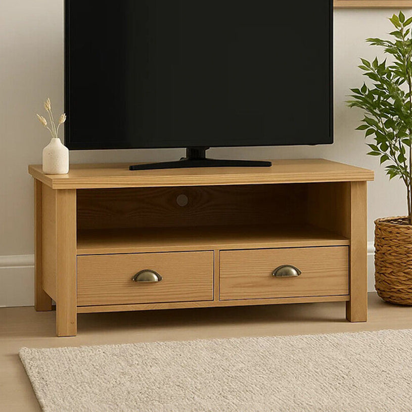 Natural Oak Veneer Effect Media Unit