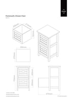 Natural and White Wooden 2 Drawer Chest