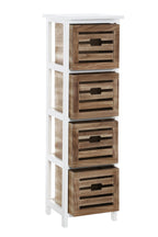 Natural and White Wooden 4 Drawer Chest